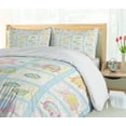 thumbnail image 5 of Ambesonne Cartoon Duvet Cover Set, Funny Elephants Drawing, 2-Calking, Aqua Multicolor, 5 of 7
