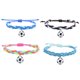 thumbnail image 1 of Pulsera de la amistad de 4 piezas con colgante de fútbol Tejido colorido ajustable para mujer y hombre, 1 of 5