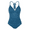 Aquamarine Blue, variant on Womens One Piece V Neck Bathing Suits Strappy Back swimsuits Tummy Control Swimwear