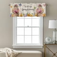 thumbnail image 3 of Groundhog Valance Curtain for Windows Watercolor Spring Yellow Purple Pink Floral Butterfly Linen Texture Rod Pocket Curtain Valances Short Window Treatments for Kitchen Bathroom Laundry 42 x 18 Inch, 3 of 9