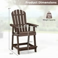 thumbnail image 3 of Gymax Tabouret de Bar 2 Pcs Chaise HDPE avec Accoudoir Repose-Pieds Maison Intérieur Extérieur Patio Brun, 3 of 6