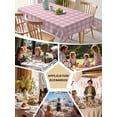 thumbnail image 5 of Pink Tablecloth Rectangle Table Cloth 52x70 , Waterproof Tablecloth Outdoor Table Cloth, Grid Checkered Plaid Gingham Lattice Trellis Washable Table Cover for Kitchen Dining Party, 5 of 8