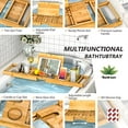 thumbnail image 3 of Bambloom Luxury Bathtub Tray,Bamboo Bathtub Table Tray with Premium Leather Grip and Non-Slip Pat,Natural, 3 of 3