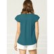 thumbnail image 5 of Camiseta Manga Tulipán Cuello En V Básico Para Mujer Azul eléctrico XL Allegra K, 5 of 6