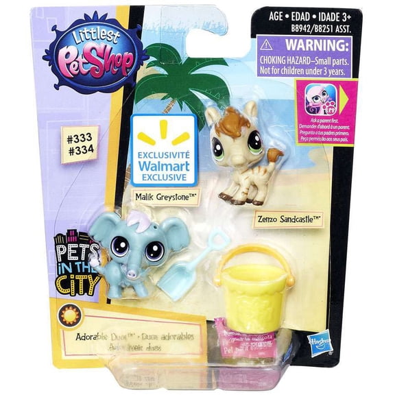Littlest Pet Shop Zebra & Elephant Adorable Mini Figures