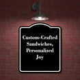 thumbnail image 2 of Custom-Crafted Sandwiches Personalized Joy BLACK Aluminum Composite Sign 15''x18'', 2 of 9
