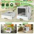 thumbnail image 5 of Upgraded Extra Large Cat Litter Box With Scoop, Plastic Standard Enclosed Litter Box, Upgraded Adjustable Door Cat Litter Box With Enlarged Drawer, Light Grey, 5 of 6