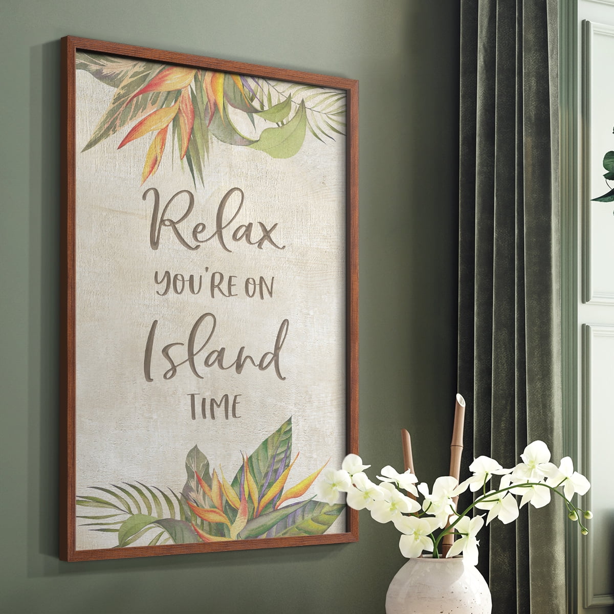 You're On Island Time Framed Print - Solid Wood in Single Picture Frame Solid Wood 2 Framed Print