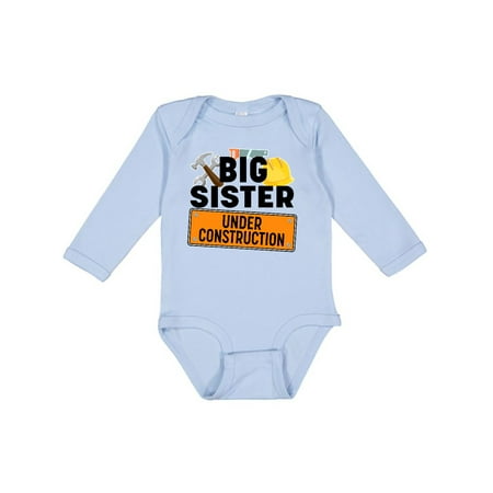 

Inktastic Big Sister Under Construction Gift Baby Girl Long Sleeve Bodysuit