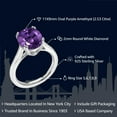 thumbnail image 2 of Gem Stone King 2.53 Cttw Purple Amethyst and White Diamond Ring for Women |  925 Sterling Silver | Oval 11X9MM | Gemstone Birthstone | Available in Size 5, 6, 7, 8, 9, 2 of 5