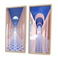 thumbnail image 3 of Designart "Architecture Futuriste Géométrie Infinie VIII" Art Mural Géométrique Moderne Encadré Ensemble de 2 - Art Mural Encadré Bleu Moderne Ensemble de 2, 3 of 6