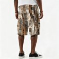 thumbnail image 6 of Men Block Gradient Print Corduroy Cargo Shorts Drawstring Elastic Waist Multi Pockets Knee Length Casual Shorts For Summer Outdoor Hiking Camping Vacation, 6 of 6