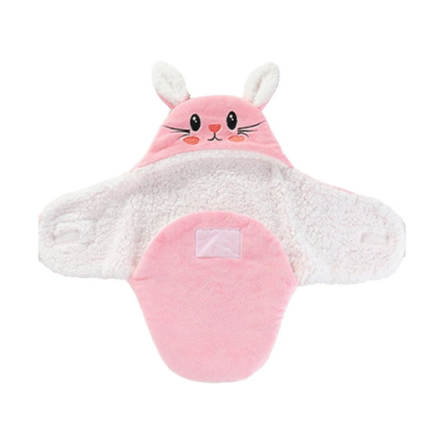 Manta envolvente Strade Fareast Limited para recién nacido Gorro envolvente Albornoz con capucha Rosa 70cm