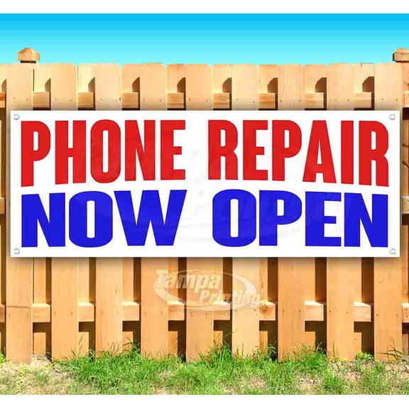 Phone Repair Now Open 13 oz Vinyl Banner With Metal Grommets