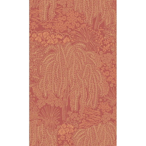 Wine Metallic Garden Tropical Wallpaper, Double Roll, 57 sqft