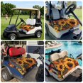 thumbnail image 6 of Golf Cart Seat Covers for 2 Seater,Sunflower Microfiber Cart Seat Towel Blanket,Spring Summer Floral Watercolor Botanical Absorbent Breathable Non Slip Bench Seats Protector for Golf Course 51"x31", 6 of 9