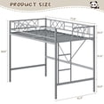 thumbnail image 2 of PYY Twin Size Loft Bed, Heavy Duty Metal Frame with Arched Guardrail for Home Office and Bedroom, Flat Ladder Rung, and Steel Slat Support, No Box Spring Required, Space Efficient, Gray, 2 of 6