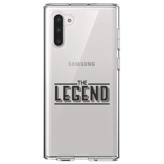 DistinctInk Clear Shockproof Hybrid Case for Samsung Galaxy Note 10 (6.3" Screen) - TPU Bumper Acrylic Back Tempered Glass Screen Protector - The Legend