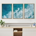 thumbnail image 2 of PixonSign Framed Canvas Print Wall Art Set Teal Ocean Wave Beach Shore Coastal Seascape Landscape Nature Wilderness Modern Decorative Nautical Blue Calm/Relax/Cozy - 24"x36"x3 Natural, 2 of 5