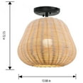 thumbnail image 4 of Better Homes & Gardens 13" Nature Woven Semi Flush Mounted Ceiling Light, Dimmable A19 Soft White, 4 of 9
