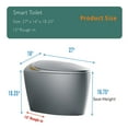 thumbnail image 5 of Basdien Unique Smart Toilet with Bidet Built In, Intelligent One Piece Toilet For Modern Bathroom, Auto Open/Close Seat, Foot Sensor, LED Display,Night Light, Warm Water & Dryer,Grey, 5 of 10