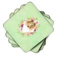 thumbnail image 2 of Carolines Treasures CK4376FC Collie Green Flowers Foam Coaster Set of 4 3 1/2 x 3 1/2 multicolor, 2 of 4