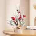 thumbnail image 3 of A 30Cm Mini Pe Christmas Tree With Snow Powder, Small Desktop Decor For Home Office, Green Artificial Tree With Wood Base Holiday Decoration, 3 of 6