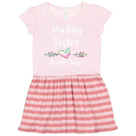 

Inktastic My Big Sister Loves Me- Heart Gift Toddler Girl Dress
