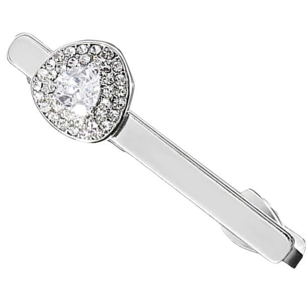Aleación Hombres Tie Bar Clip Corchete Pinch para Traje Camisa Aniversario Camisas Blanco Zulema Clip de barra de corbata