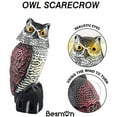 thumbnail image 4 of Mesase Nature Enemy Horned Owl Scarecrow Decoys Plastic Rotating Head 3 Pack, 4 of 7