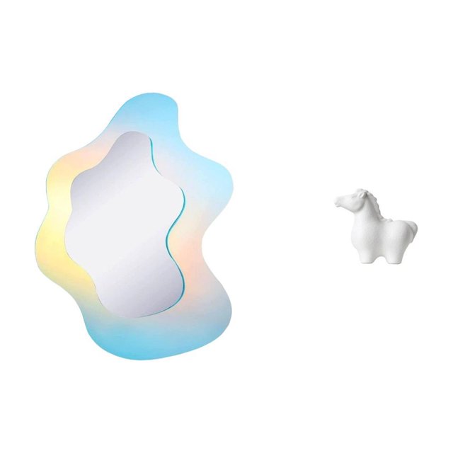 Estatua de caballo con espejo acrílico ondulado de , escultura decorativa moderna para baño, habitación, oficina o armario.