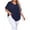 Dark Blue, variant on Plus Size Top for Women Swiss Dot Top V-Neck Blouse with Short Sleeve Casual Work Summer Tops