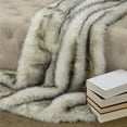 thumbnail image 1 of Plutus PBEZ1777-108x90T Polar Bear Faux Fur Luxury Throw Blanket, White & Black - Queen, 1 of 2