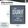 thumbnail image 3 of Surf Is Calling Must Go Black Framed Floater Canvas Wall Art, design by Lettered and Lined, 3 of 10