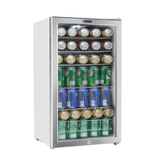 Whynter 3.3 Cubic Foot Beverage Center Fridge with Lock Stainless Steel