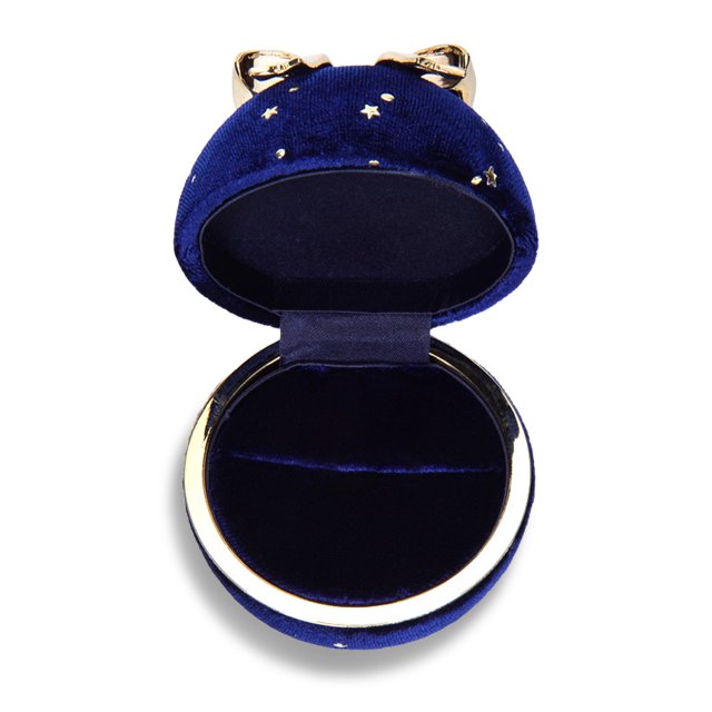 Caja de joyería Caja de joyería Caja de envasado elegante Caja de embalaje elegante Facultad de aniversario Organizador de bota contenedor en forma de bola Anillo azul oscuro Vogacara AP004487-01