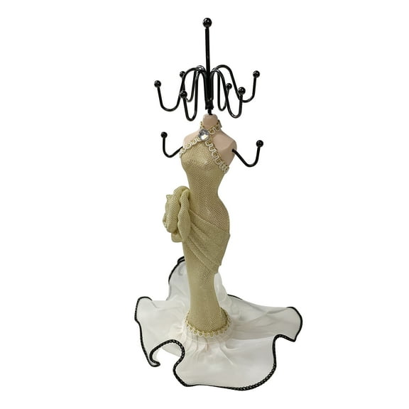 10.5" Jewlery Necklace Bracelet Display Dress Form Mannequin 10.5" Fashionable Unique Doll Necklace Holder (Gold)