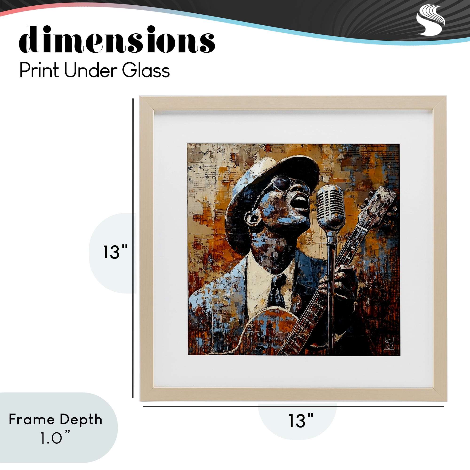 Stupell Industries Passionate Blues Singer Birch Framed Print Under Glass, design by Sara Culpepper