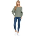 thumbnail image 2 of Women's Off the Shoulder Long Sleeves Sweater Top, Sage Green M, 2 of 2