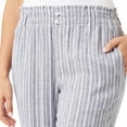 thumbnail image 4 of Briggs Womens Linen Blend Pull On Pant (Blue Stripe, M), 4 of 4