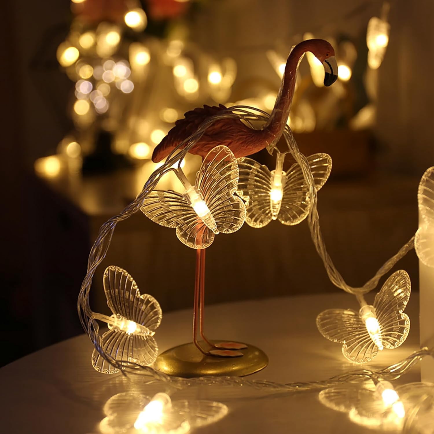 20 LED Butterfly String Lights, 16.4FT Solar String Lights Outdoor Butterfly Fairy Decorative Lights for Patio Christmas Tree Lawn Party Garden Gazebo Wedding
