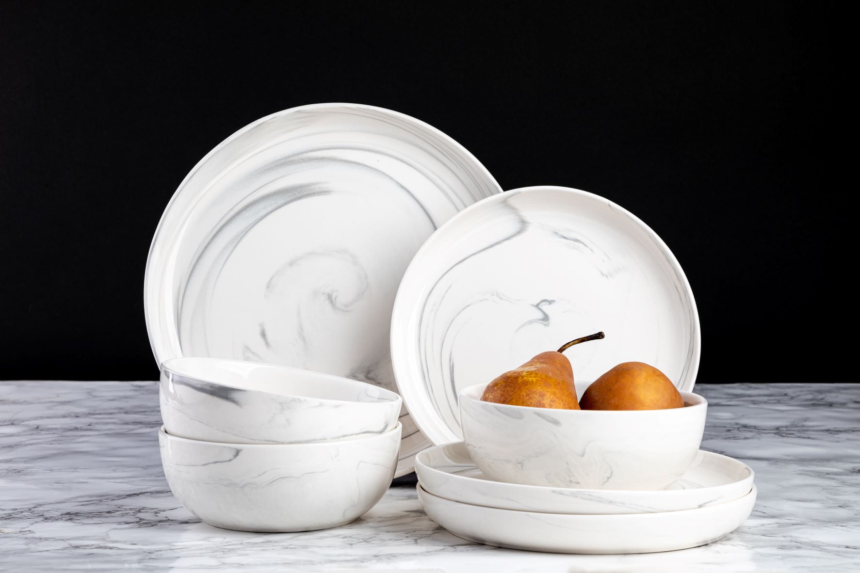 Buy Thyme & Table Grey Marble Stoneware Large Round Bowl Online at