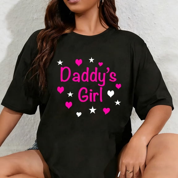100% Cotton Unisex Daddy's Girl Shirt with Pink Lettering T-Shirt