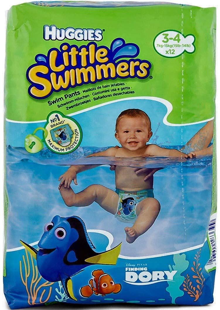 HUGGIES Little Swimmers Disposable Swim Diapers, Size 3 Small, 12 Count