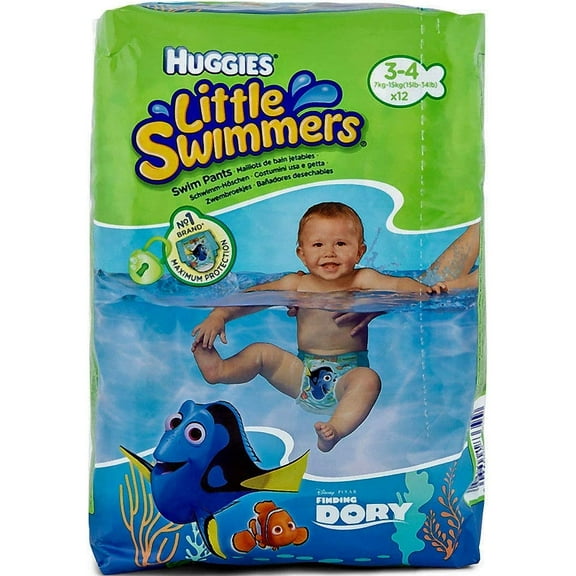 Huggies Little Swimmers Disposable Swim Diapers Size 3-4, 12 Count