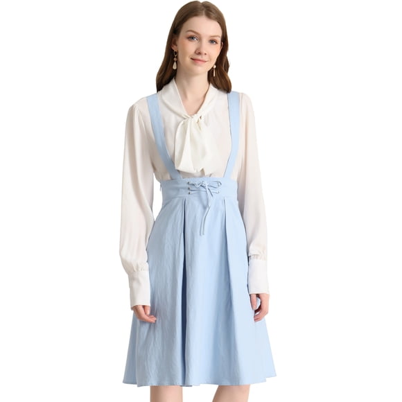 INSPIRE CHIC Vestido General De Cintura Elástica Con Tirantes Y Tirantes Para Mujer Azul claro XL