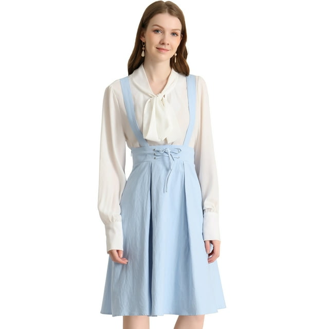 INSPIRE CHIC Vestido General De Cintura Elástica Con Tirantes Y Tirantes Para Mujer Azul claro XL
