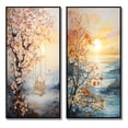 thumbnail image 2 of Designart "Bold Sunrise magic Renewal II" Sunrisesunset Framed Wall Art Set Of 2 - Yellow Landscapes Frame Gallery Set For Office Decor, 2 of 7