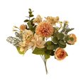 thumbnail image 2 of Mixed Artificial Flower Bouquet Faux, Silk Roses Floral Arrangement, Fall Seasonal Home Decor, Thanksgiving Table Centerpiece Wedding Party Decoration, 2 of 6