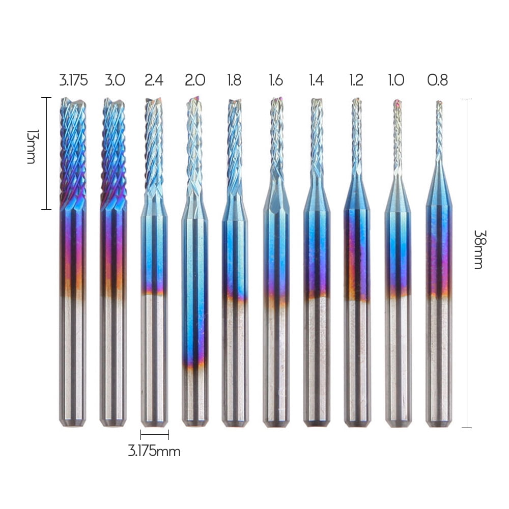Yeacher CNC Router Bits Engraving Rotary End Mills 1/8